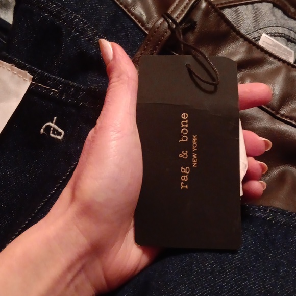 Rag & Bone Lori Mid Rise Wide Leg Jeans In Mid-Rinse Combo Size 30 - Picture 3 of 7